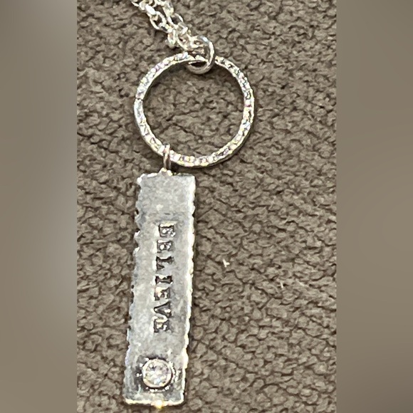 Opulenza necklace sterling chain and charm Believe in original box and bag - Picture 3 of 8